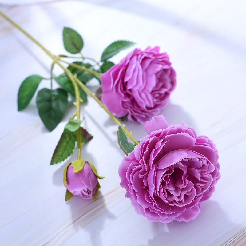 Eiropas stila mākslīgais zieds 3 ziedi zīda peonijas rožu dekors ziedu banketu dekors 1