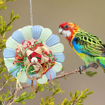 Parrot Toys Cockatoo Foraging Chew Toy Κρεμαστό Σχήμα λουλουδιών Αξεσουάρ κλουβιού για Parakeets Cockatiels Love Birds Parrots