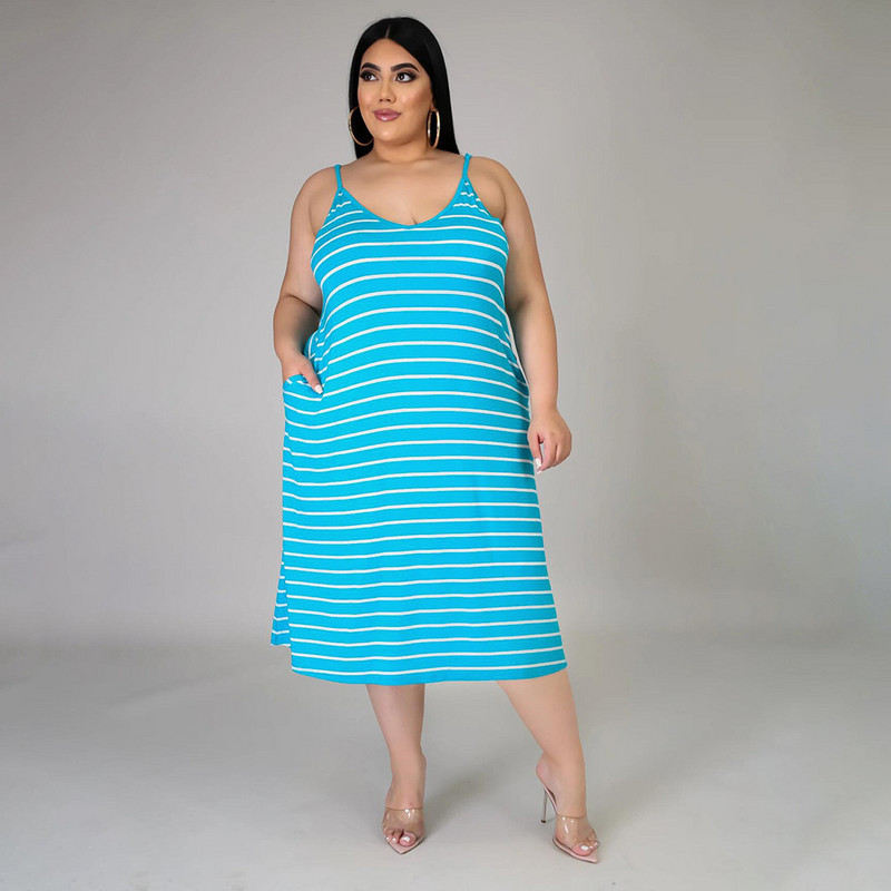 Liela izmēra sieviešu apģērbs, svītrains apdrukas siksna, brīva sieviešu gara kleita, modes ikdienas lielizmēra 3xl 4xl 5xl 6xl