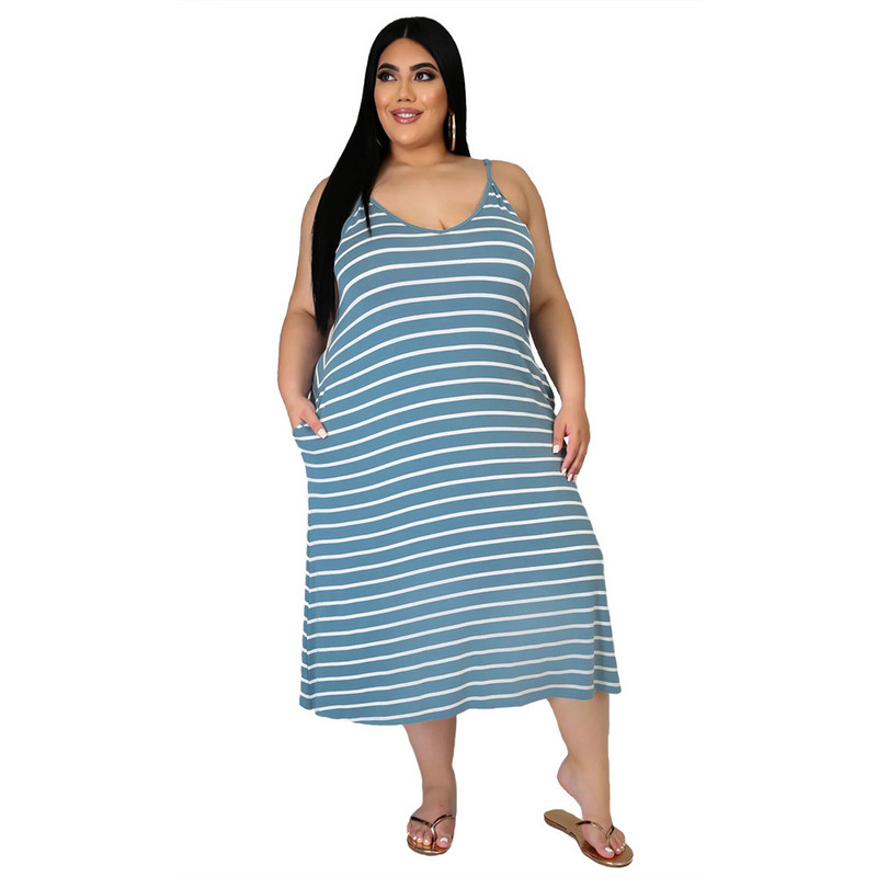 Liela izmēra sieviešu apģērbs, svītrains apdrukas siksna, brīva sieviešu gara kleita, modes ikdienas lielizmēra 3xl 4xl 5xl 6xl