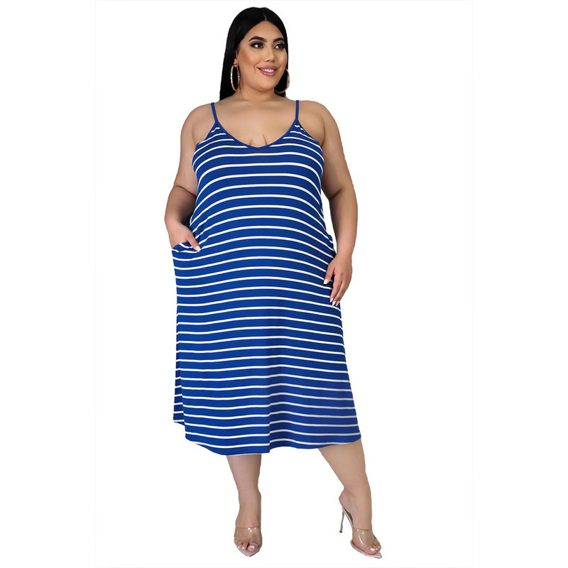 Liela izmēra sieviešu apģērbs, svītrains apdrukas siksna, brīva sieviešu gara kleita, modes ikdienas lielizmēra 3xl 4xl 5xl 6xl