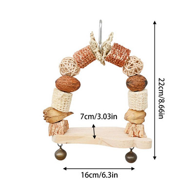Papagaiļa šūpoles košļājamās rotaļlietas Putnu būru aksesuāri Iekari Košļājamās rotaļlietas Papagaiļa koka klucīši žubītei Cockatiel Lovebirds Small