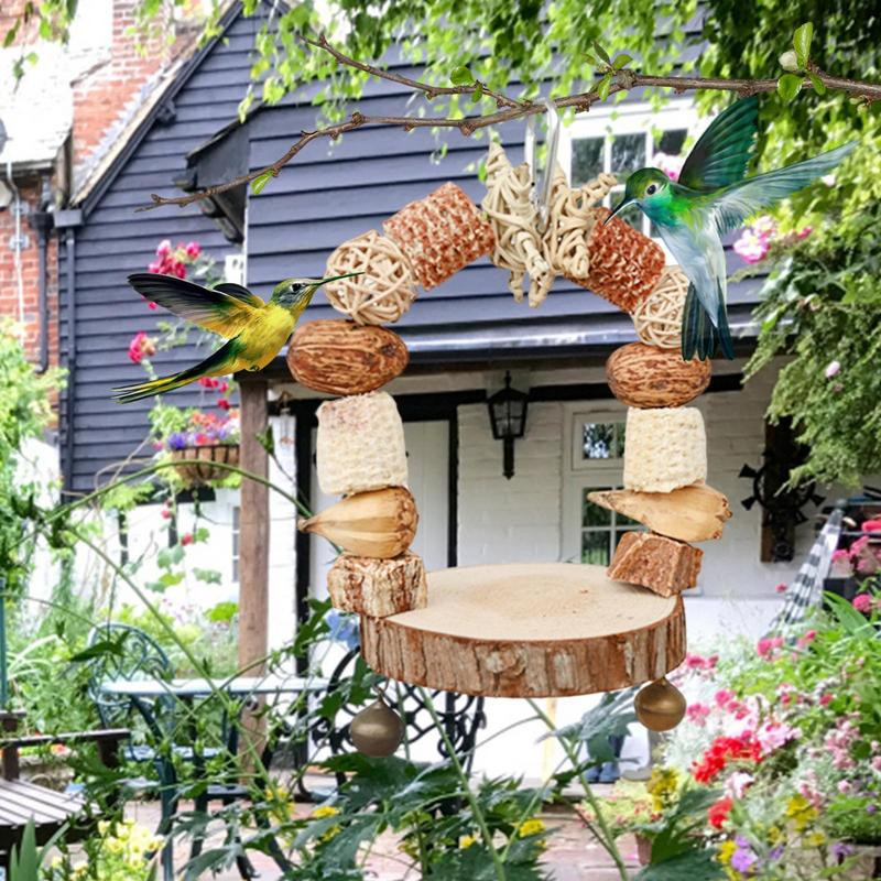 Papagaiļa šūpoles košļājamās rotaļlietas Putnu būru aksesuāri Iekari Košļājamās rotaļlietas Papagaiļa koka klucīši žubītei Cockatiel Lovebirds Small