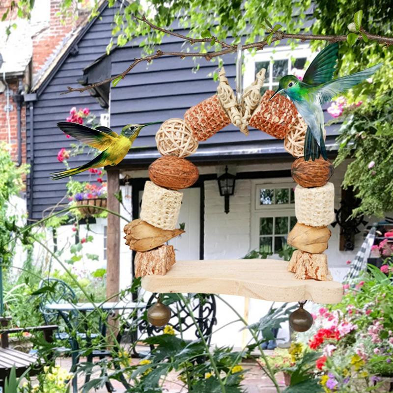 Papagaiļa šūpoles košļājamās rotaļlietas Putnu būru aksesuāri Iekari Košļājamās rotaļlietas Papagaiļa koka klucīši žubītei Cockatiel Lovebirds Small