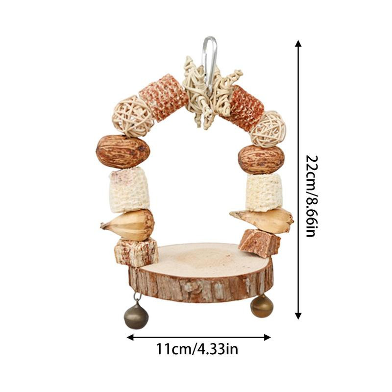 Papagaiļa šūpoles košļājamās rotaļlietas Putnu būru aksesuāri Iekari Košļājamās rotaļlietas Papagaiļa koka klucīši žubītei Cockatiel Lovebirds Small