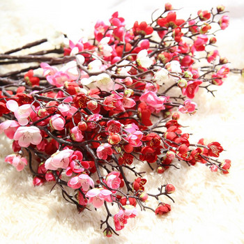 Изкуствено цвете Cherry Spring Plum Peach Blossom Branch 60cm Silk Flower Tree Flower Bud For Wedding Party Decors
