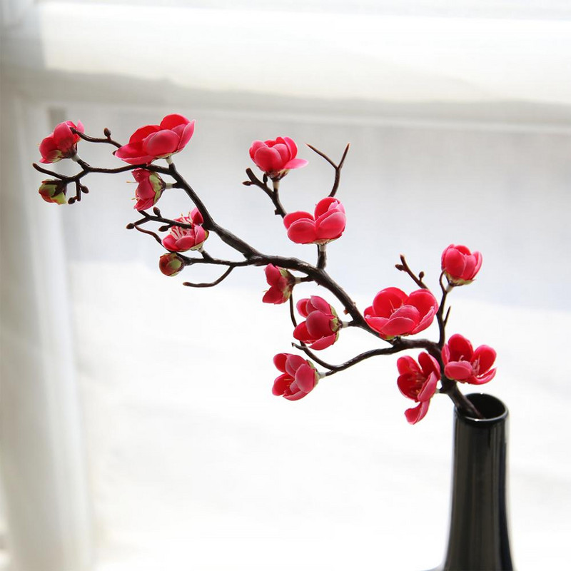 Τεχνητό λουλούδι Cherry Spring Plum Κλαδί άνθη ροδακινιάς 60cm Silk Flower Tree Flower Bubble For Decors Wedding Party