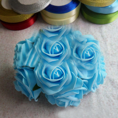 Kāzu noformējums 11 krāsas 10 galviņas 8cm mākslīgie rožu ziedi kāzu līgavas pušķis PE putas DIY mājas dekors rožu ziedi