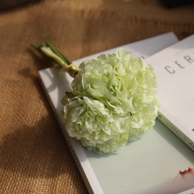 Mākslīgie ziedi Peoniju pušķis kāzu dekorēšanai 5 galvas Peonijas Viltus ziedi Mājas dekors Zīda hortenzijas lēts zieds