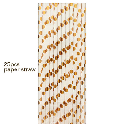 Rozā zelta punktiņu šķīvis salmiņi papīra glāzīte vienreizlietojami galda piederumi dzimšanas dienas ballītes noformējums kāzas, ziemassvētki, bērnu duša Halovīni