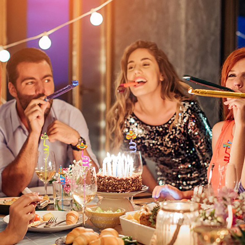 8 vnt./pak. Daugkartinio naudojimo šiaudeliai meksikietiškos fiestos vakarėlio gėrimo šiaudeliai 8 stilių gimtadienio dekoracijos