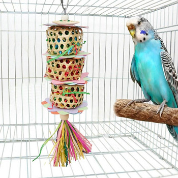 Дъвчащи висящи играчки за птици, търсещи храна, малки за папагал Conure Аксесоари, костур и вълнист папагал, консумативи за играчки Декорация на клетка