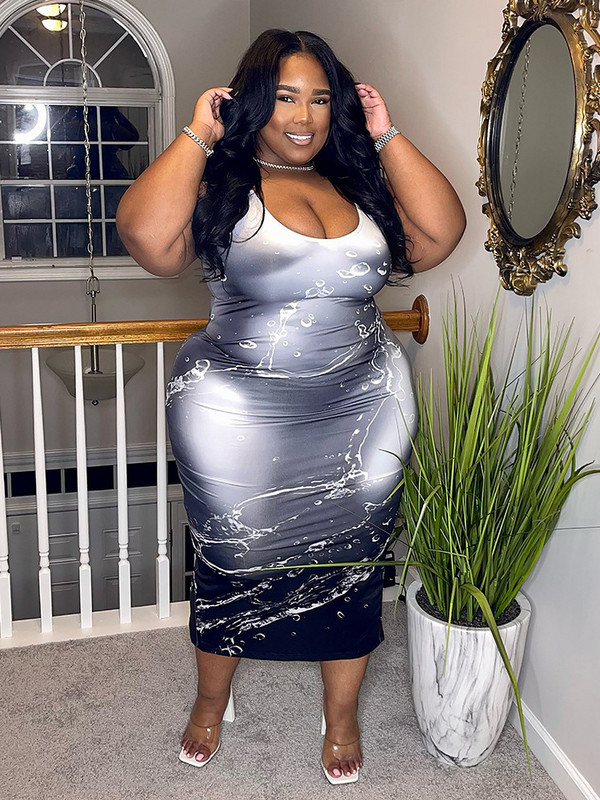 Wmstar lielizmēra kleita ar apaļu apkakli bez piedurknēm, sieviešu apģērbi, ikdienas lielkleitas, jauni vasaras vairumtirdzniecības piegādes