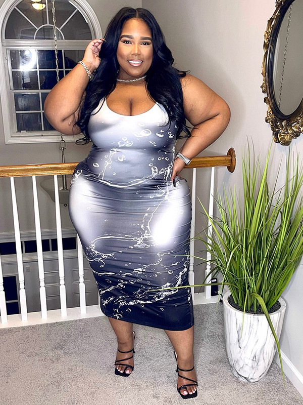 Wmstar lielizmēra kleita ar apaļu apkakli bez piedurknēm, sieviešu apģērbi, ikdienas lielkleitas, jauni vasaras vairumtirdzniecības piegādes