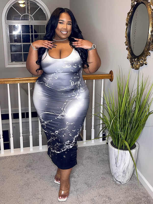 Wmstar lielizmēra kleita ar apaļu apkakli bez piedurknēm, sieviešu apģērbi, ikdienas lielkleitas, jauni vasaras vairumtirdzniecības piegādes