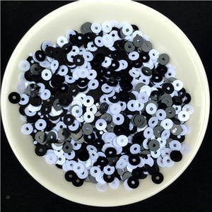 10g (2000gab.) 4 mm centrālais caurums sequins, slaids, plakans, apaļš PVC brīvs fliteris Pailletes DIY šūšana kāzu amatniecība 160 krāsas ir pieejamas
