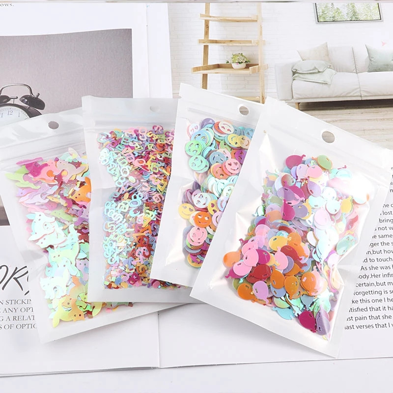 10g/Pack AB Krāsas Ziedu Balons Delfīna Forma Sequins PVC Pailletes DIY Kāzu šūšana Amatniecības kostīms Lentejuelas Aksesuāri