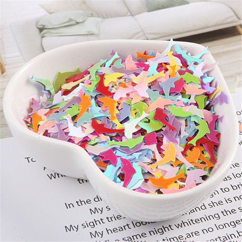 10g/Pack AB Krāsas Ziedu Balons Delfīna Forma Sequins PVC Pailletes DIY Kāzu šūšana Amatniecības kostīms Lentejuelas Aksesuāri