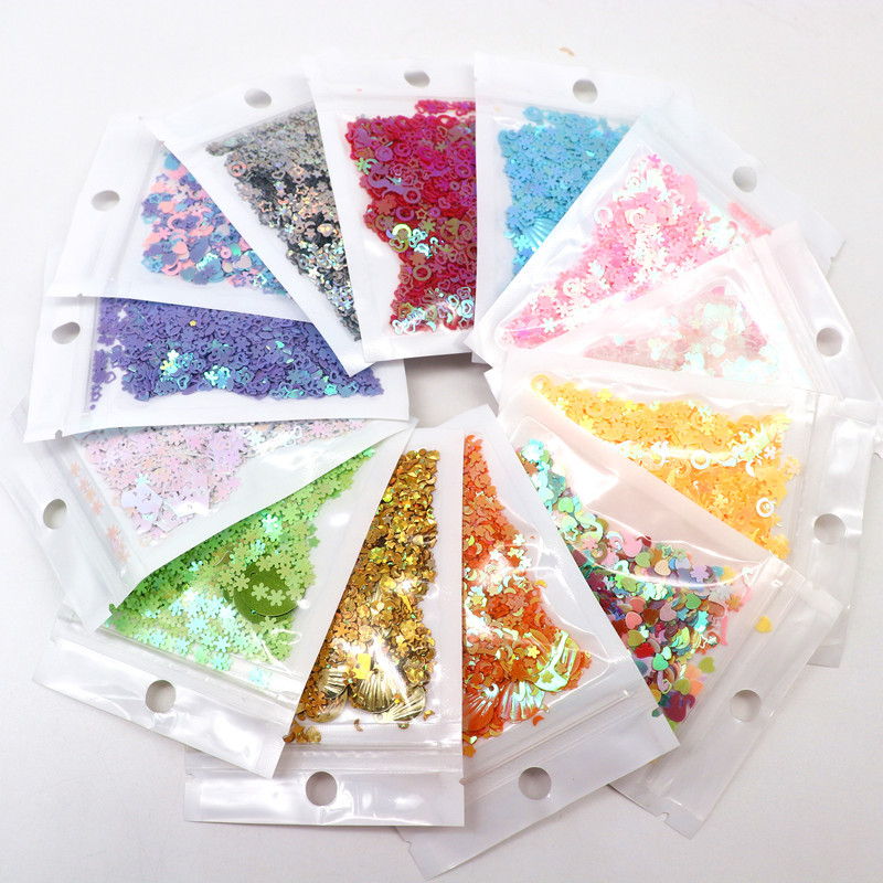 Sequin Glitter Mix Flower Star Heart Dot Formas vaļīgi vizuļi Shaker Card Nail Art Scrapbook Dekorācija Aplauzums Konfeti