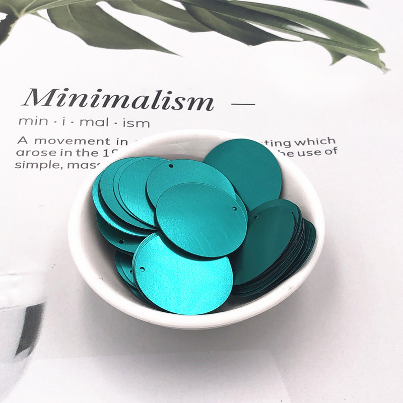 10g/iepakojumā 20mm 25mm 30mm 35mm matēti sequins 1 sānu caurums paletes Šūšanas amatniecība DIY Kāzu apģērba aksesuāri Lentejuelas