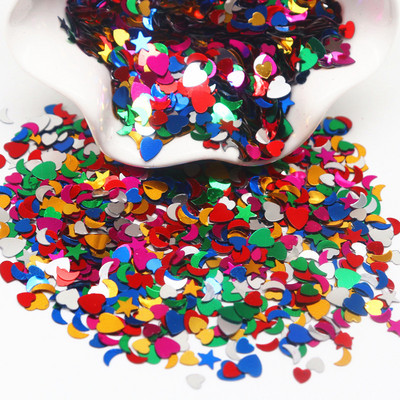 AB Plated Sequins Krāsains Zvaigzne apaļš Zieds Sajaukums Forma Brīvi Sequin Šūšana Kāzu Amatniecība Sieviešu apģērbu aksesuāri Lentejuelas