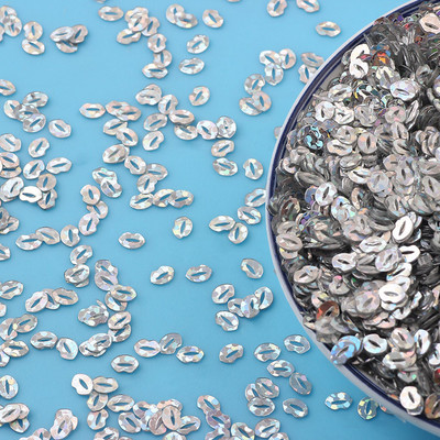 10g/partija 5mm Lūpu forma PVC vaļīgi vizuļi Glitter Pailletes nagu mākslas manikīram šūšana kāzu dekorācija konfeti DIY Craft