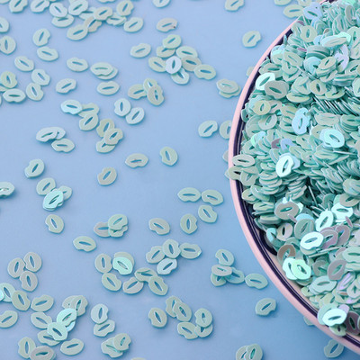 10g/partija 5mm Lūpu forma PVC vaļīgi vizuļi Glitter Pailletes nagu mākslas manikīram šūšana kāzu dekorācija konfeti DIY Craft