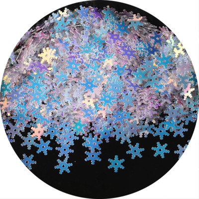 7 mm/10 mm/13 mm sniegpārsliņu PVC vizuļi ar 1 centrālo caurumu Ziemassvētku dāvanu audums DIY Navidad ornamenti, balti sniega vizuļi, šūšana