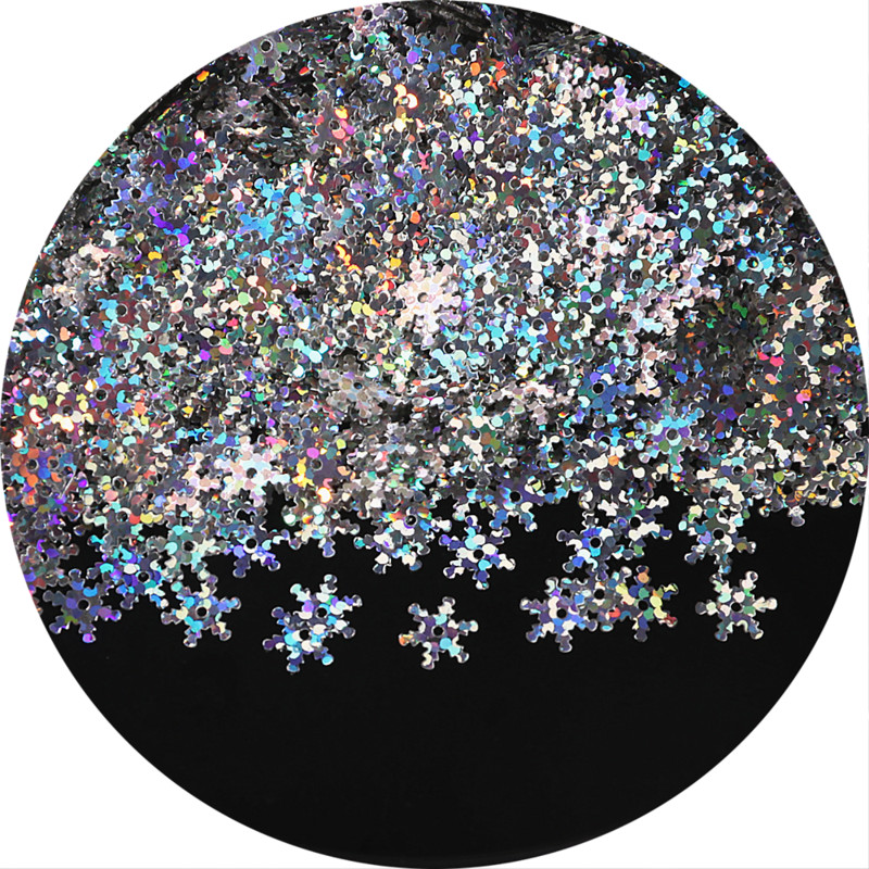 7 mm/10 mm/13 mm sniegpārsliņu PVC vizuļi ar 1 centrālo caurumu Ziemassvētku dāvanu audums DIY Navidad ornamenti, balti sniega vizuļi, šūšana