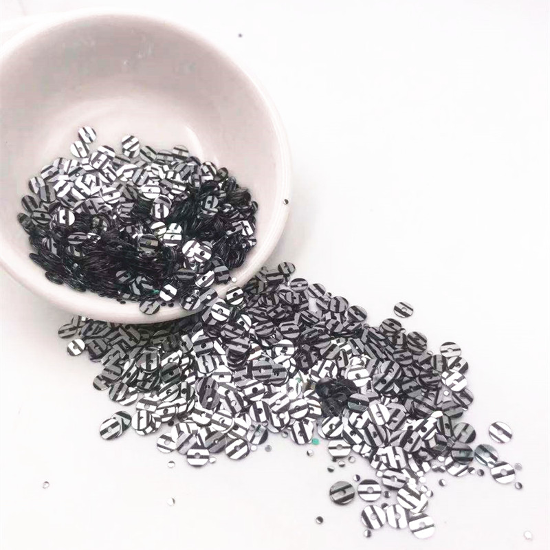 10 g Zebras svītru vizuļi, 4 mm plakani, apaļi sudraba apakšējie paletes Kāzu amatniecības izšuvumi DIY šūšana Lentejuelas aksesuāri