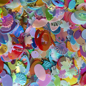 10-20 g Random Mix Color Bulk Μεγάλες πούλιες σε σχήμα λουλουδιού Snowflake Crystal Glitter PVC Crafts Decoration DIY Αξεσουάρ 4-15mm
