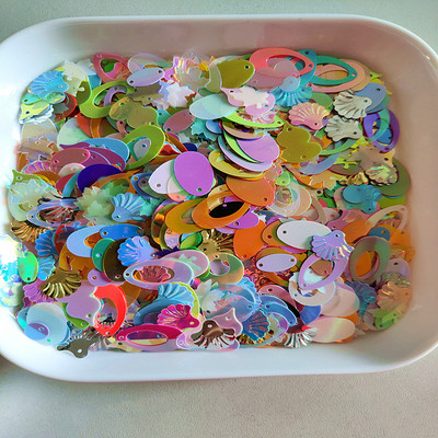 10-20g Random Mix Color Lielie fliteri Ziedu formas Sniegpārsliņa Kristāla Glitter PVC Amatniecības Dekorācijas DIY Aksesuāri 4-15mm