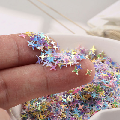 4 mm-es csillámos csillag körömdíszítési flitter arany színes pelyhek Paillettes körömdíszítés flitter barkácsolás kézműves csillogó dekorációs kiegészítők