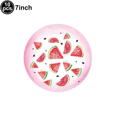 Arbūzu ballītes galda piederumi Vienreizējās lietošanas salvetes Papīra šķīvji Krūzes Vasaras meiteņu 1. dzimšanas dienas bērnu duša Arbūzu ballītes piederumi
