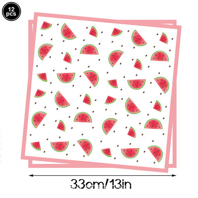 Arbūzu ballītes galda piederumi Vienreizējās lietošanas salvetes Papīra šķīvji Krūzes Vasaras meiteņu 1. dzimšanas dienas bērnu duša Arbūzu ballītes piederumi