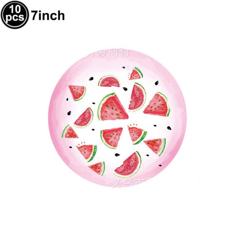 Arbūzu ballītes galda piederumi Vienreizējās lietošanas salvetes Papīra šķīvji Krūzes Vasaras meiteņu 1. dzimšanas dienas bērnu duša Arbūzu ballītes piederumi