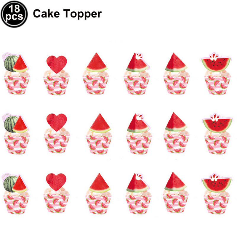 Arbūzu ballītes galda piederumi Vienreizējās lietošanas salvetes Papīra šķīvji Krūzes Vasaras meiteņu 1. dzimšanas dienas bērnu duša Arbūzu ballītes piederumi