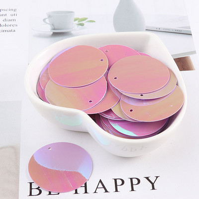 10g/csomag 30mmAB színes, lapos, kerek, laza flitterek Paillettes varrás esküvői kézműves, női ruházati kiegészítők