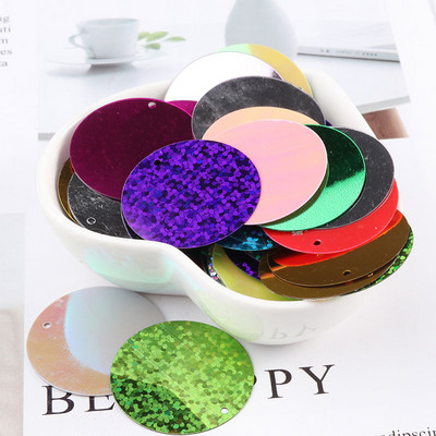 10g/csomag 30mmAB színes, lapos, kerek, laza flitterek Paillettes varrás esküvői kézműves, női ruházati kiegészítők