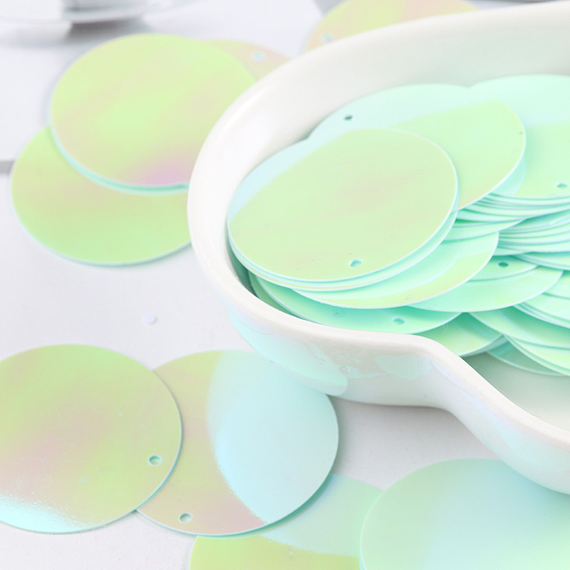 10g/csomag 30mmAB színes, lapos, kerek, laza flitterek Paillettes varrás esküvői kézműves, női ruházati kiegészítők