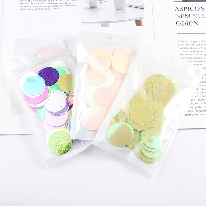 10g/csomag 30mmAB színes, lapos, kerek, laza flitterek Paillettes varrás esküvői kézműves, női ruházati kiegészítők