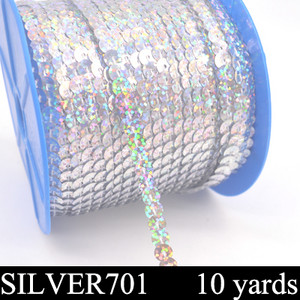 Jauni 10 jardi 6 mm PET apaļi plakani lāzera zeltīti pailletes vizuļi amatniecībai, šūšana uz auduma piederums, flitera apdare, albums, DIY