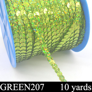 Jauni 10 jardi 6 mm PET apaļi plakani lāzera zeltīti pailletes vizuļi amatniecībai, šūšana uz auduma piederums, flitera apdare, albums, DIY