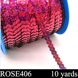 Jauni 10 jardi 6 mm PET apaļi plakani lāzera zeltīti pailletes vizuļi amatniecībai, šūšana uz auduma piederums, flitera apdare, albums, DIY