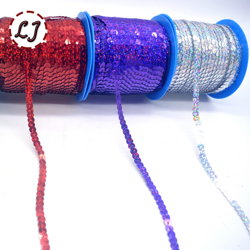 Jauni 10 jardi 6 mm PET apaļi plakani lāzera zeltīti pailletes vizuļi amatniecībai, šūšana uz auduma piederums, flitera apdare, albums, DIY