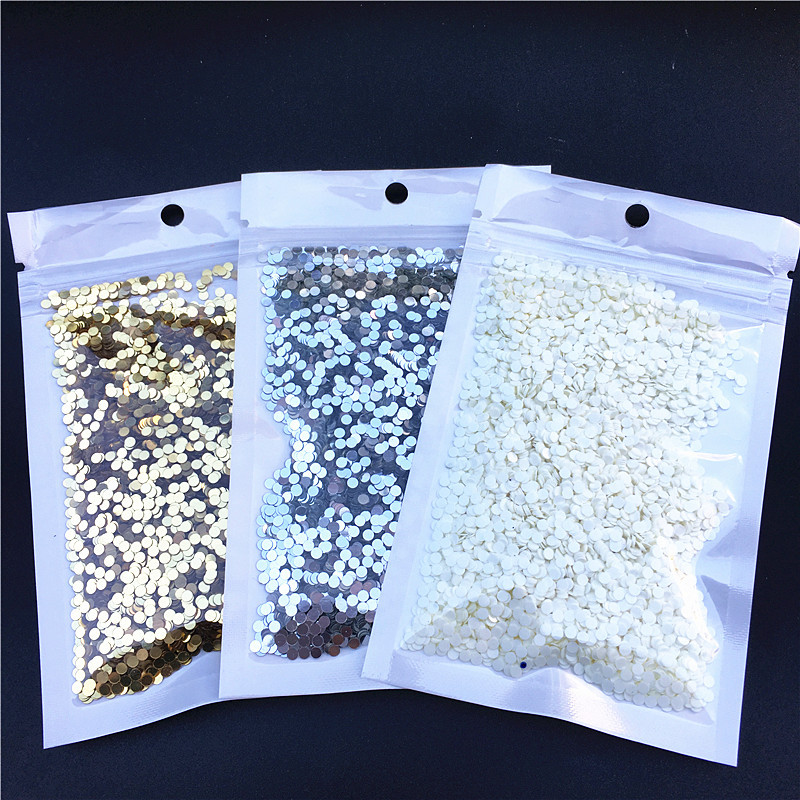 10 g/iepakojuma diametrs 2,5 mm, plakana punkta forma, vaļīgi fliteri Pailletes nagu mākslai, nagiem DIY, kāzu dekorēšanas konfeti