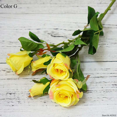 5 galviņas/zars Svaiga roze Mākslīgie ziedi Real Touch Roze Ziedi Mājas kāzu ballītes dekors Viltus mazi rožu ziedi Pušķis