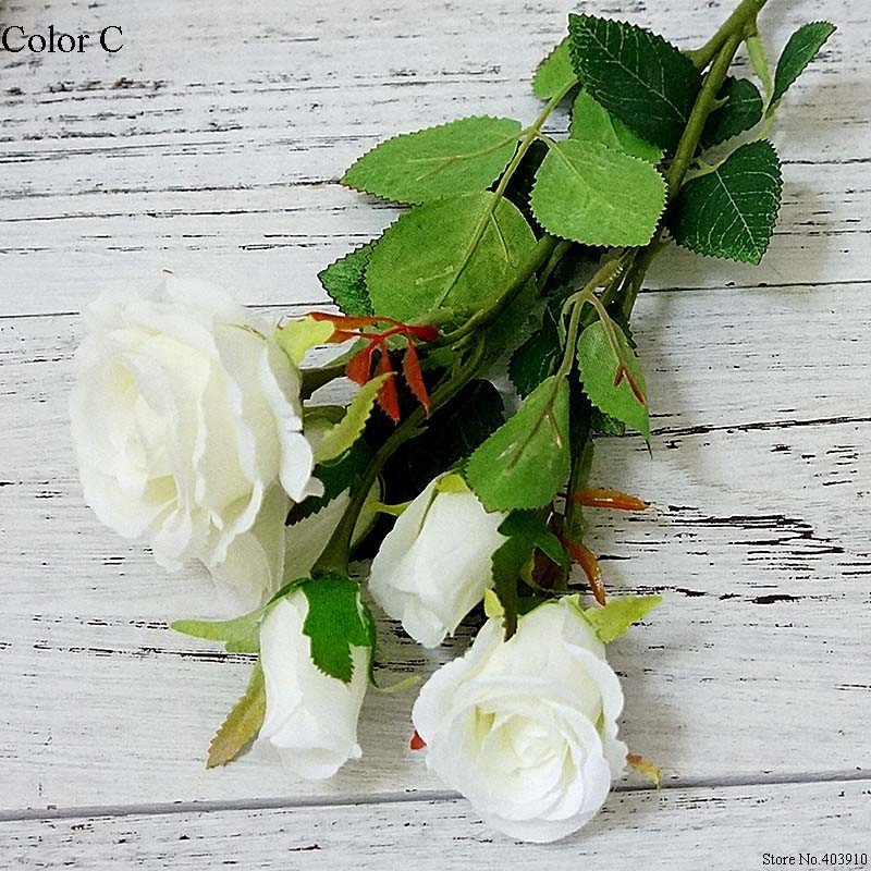 5 galviņas/zars Svaiga roze Mākslīgie ziedi Real Touch Roze Ziedi Mājas kāzu ballītes dekors Viltus mazi rožu ziedi Pušķis