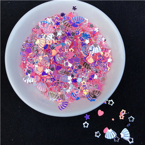 10 g/iepakojumā jauktas krāsas 3–7 mm jauktas zvaigznes sirds formas, vaļīgi fliteri, DIY nagu amatniecība, gļotu izgatavošana, kāzu dekorēšanas konfeti