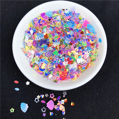 10g/Συσκευασία Μικτά Χρώματα 3-7mm Mixed Star Shape Heart Loose Sequins DIY Nail Craft, Slime Making, Wedding Decoration κομφετί